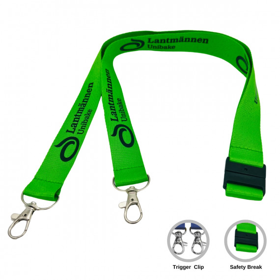 Classic Polyester Double Clip Lanyards