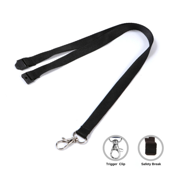 Plain Black Lanyards