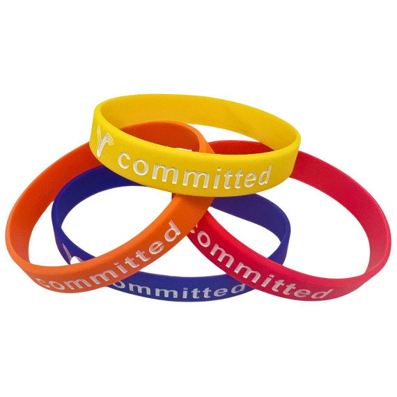 Debossed (Colour Infill) Silicone Wristbands
