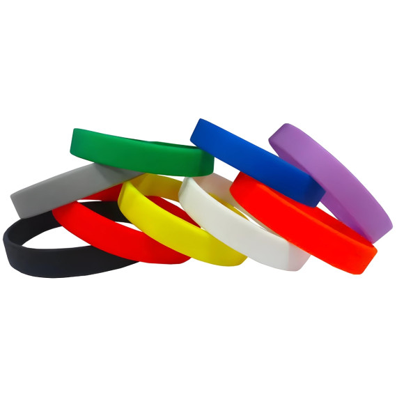 Plain Silicone Wristbands (Packs of 100)
