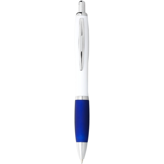 Nash ballpoint pen with white barrel and coloured grip