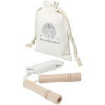 Denise wooden skipping rope in cotton pouch