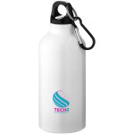 Oregon 400 ml RCS certified recycled aluminium water bottle with carabiner
